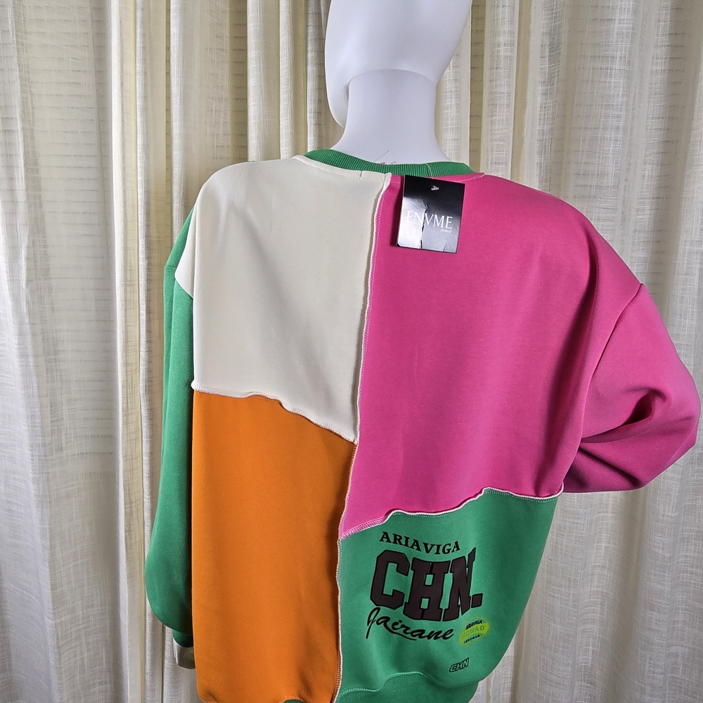 Women's Multicolor Patchwork Pullover - image 3
